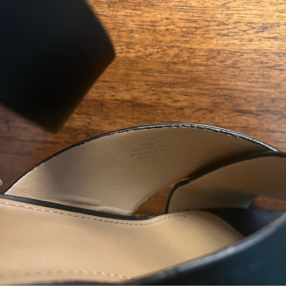 Marc Fisher Chic Black Leather Wedge Sandals. Women’s size 6.5 - Picture 10 of 13